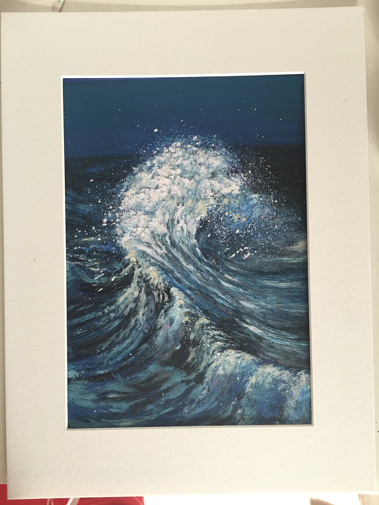 Original Ölpastell Malerei Kunstgemälde Die Wellen Unikat