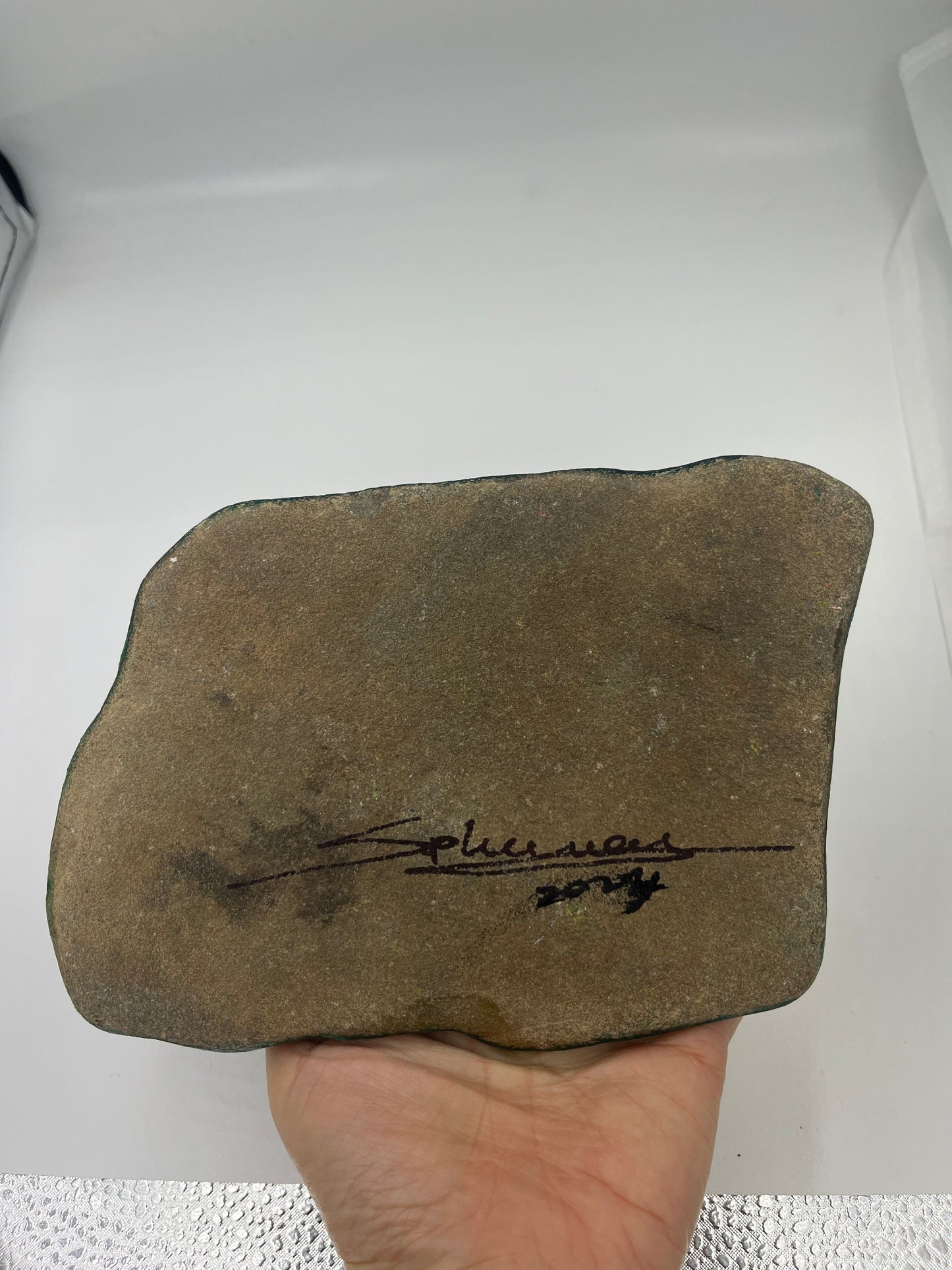 Einzigartig handbemalte Stein/Frühlingskorb/inklusive Tischstaffelei