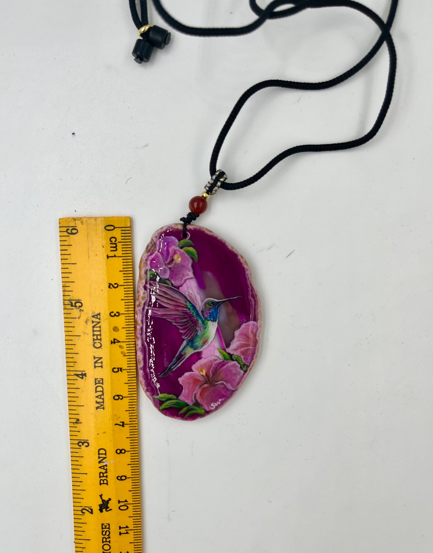 Einzigartige Anhänger /der Vogel/Achat/Hand bemalt