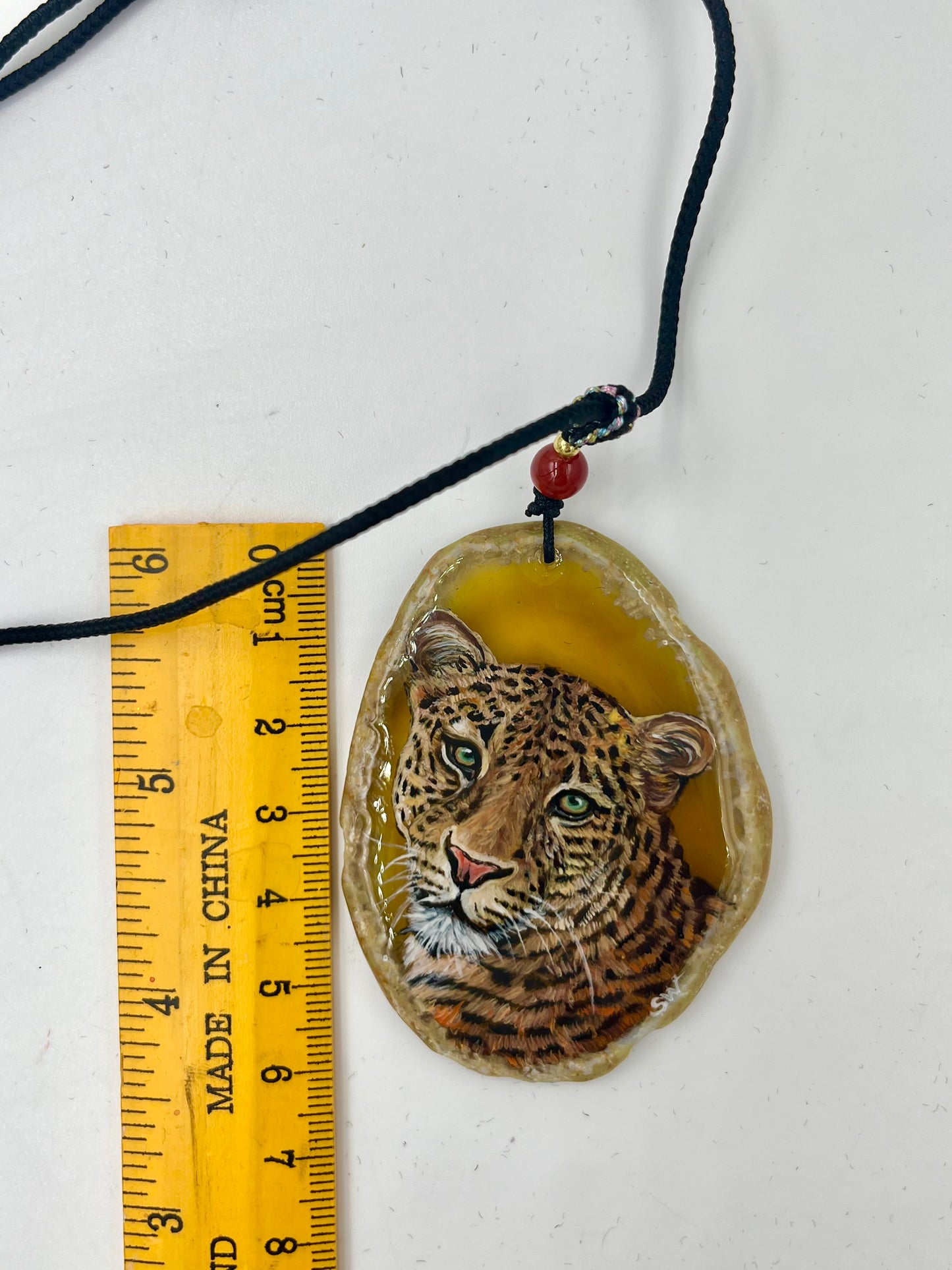 Einzigartige Anhänger /der Leopard /Achat/Hand bemalt