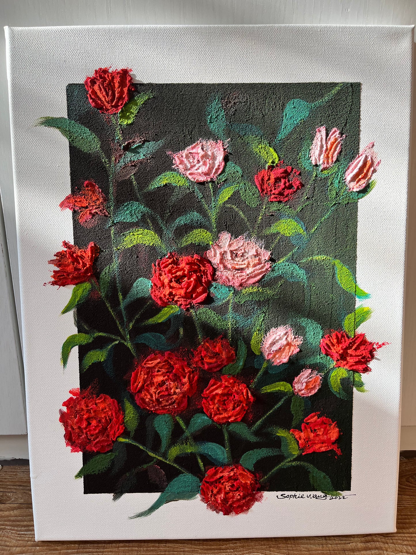 Original acrylic painting, Rosen ,Acryl auf Leinwand, Wandkunst,Handgefertigt