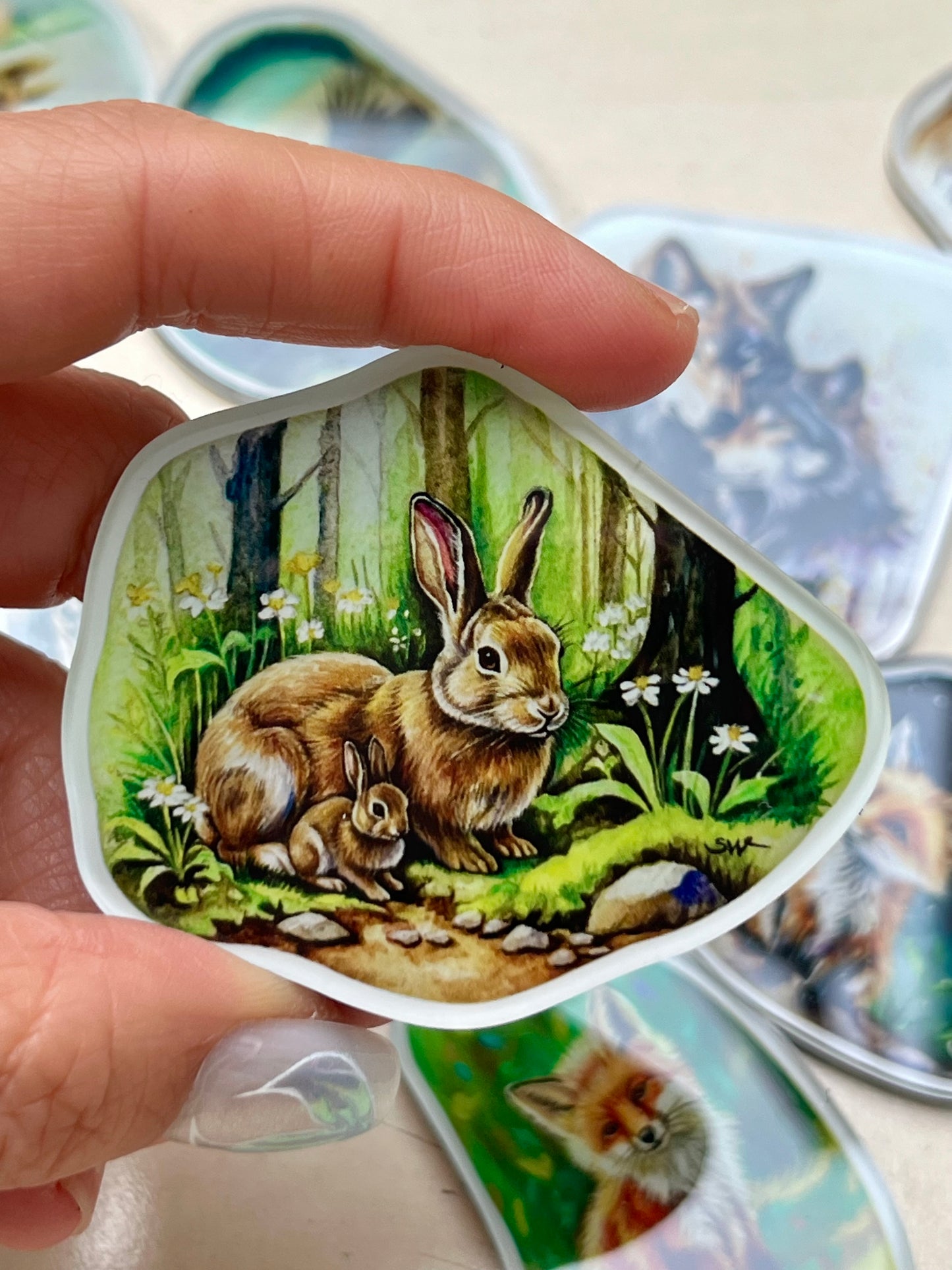 Kühlschrankmagnete, Der Hase ,Kühlschrankdekoration, Kunstdruck