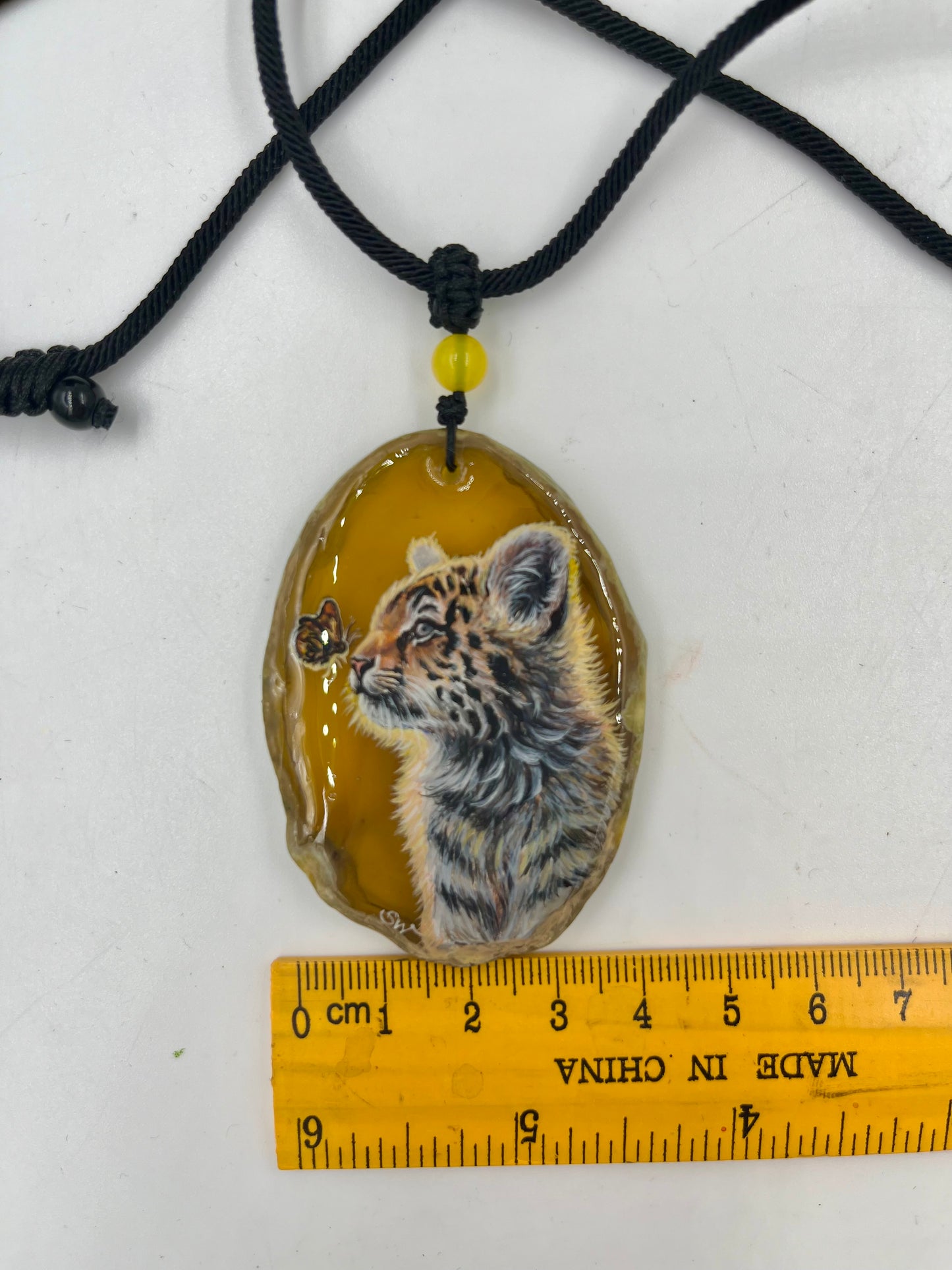 Einzigartige Anhänger /Einzigartige Anhänger /Das Tigeebaby /Achat/Hand bemalt Juwelen und tragbare Kunst /Natur Schmuck /Achat/Hand bemalt Juwelen und tragbare Kunst /Natur Schmuck