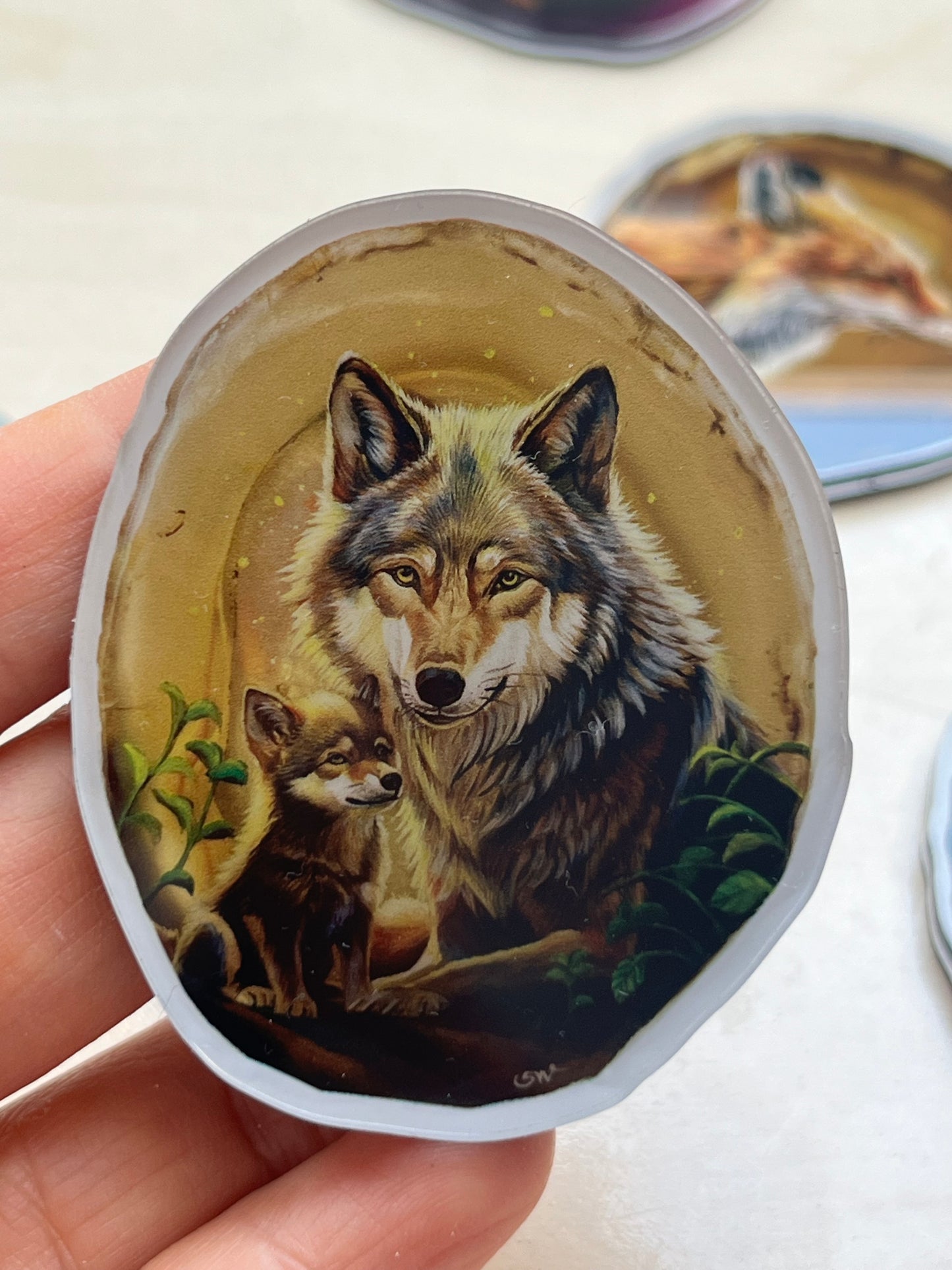 Kühlschrankmagnete, Die Wölfs ,Kühlschrankdekoration, Kunstdruck