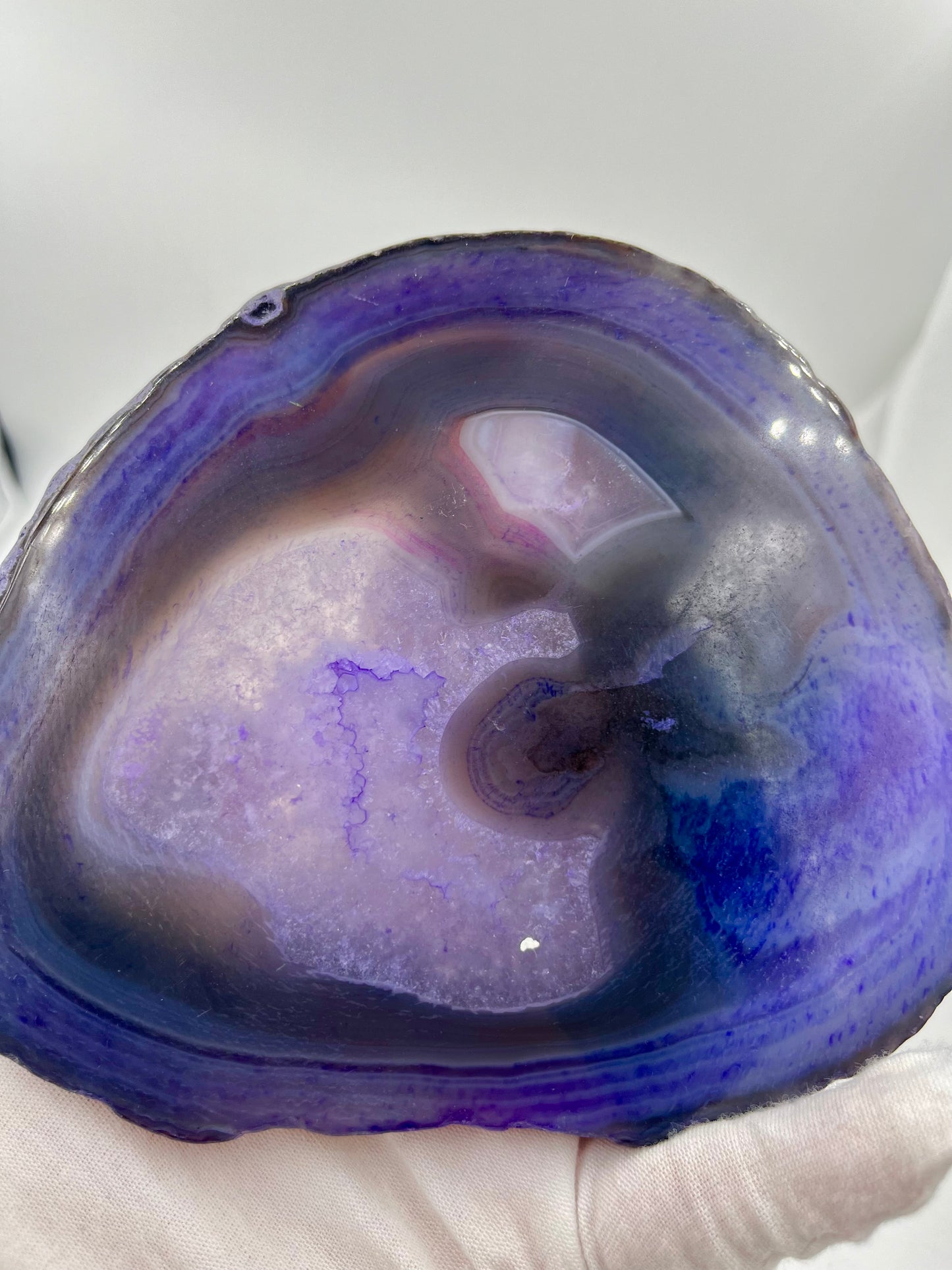 Einzigartige bemalt Achatscheibe/das Eichhörnchen und der Vogel/Hand bemalt /Deko/Tierpotrait/ink.Metallständer