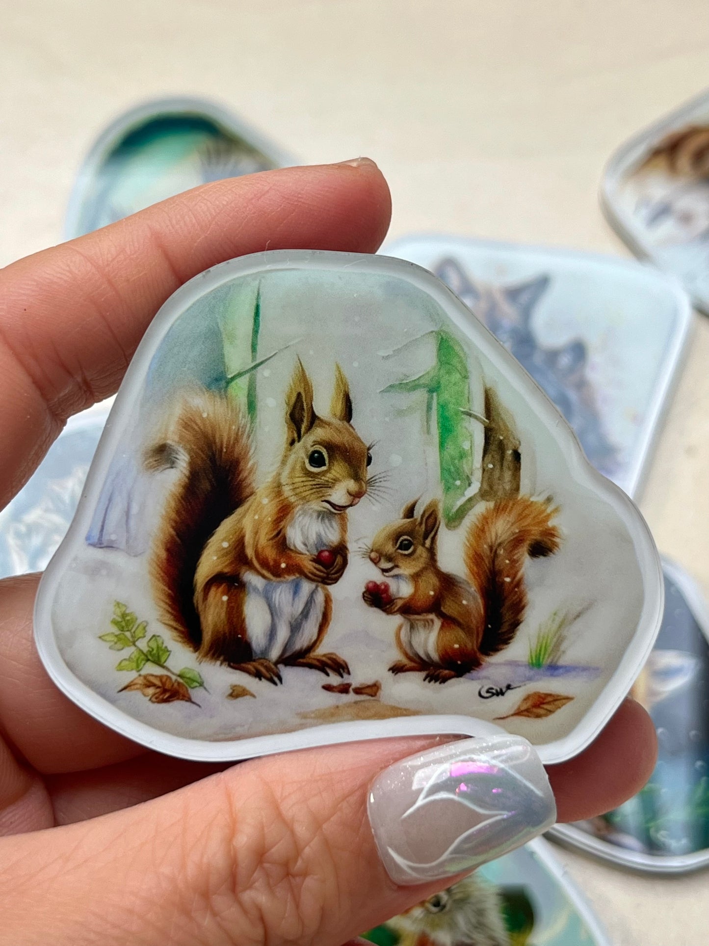 Kühlschrankmagnete, Das Eichhörnchen,Kühlschrankdekoration, Kunstdruck