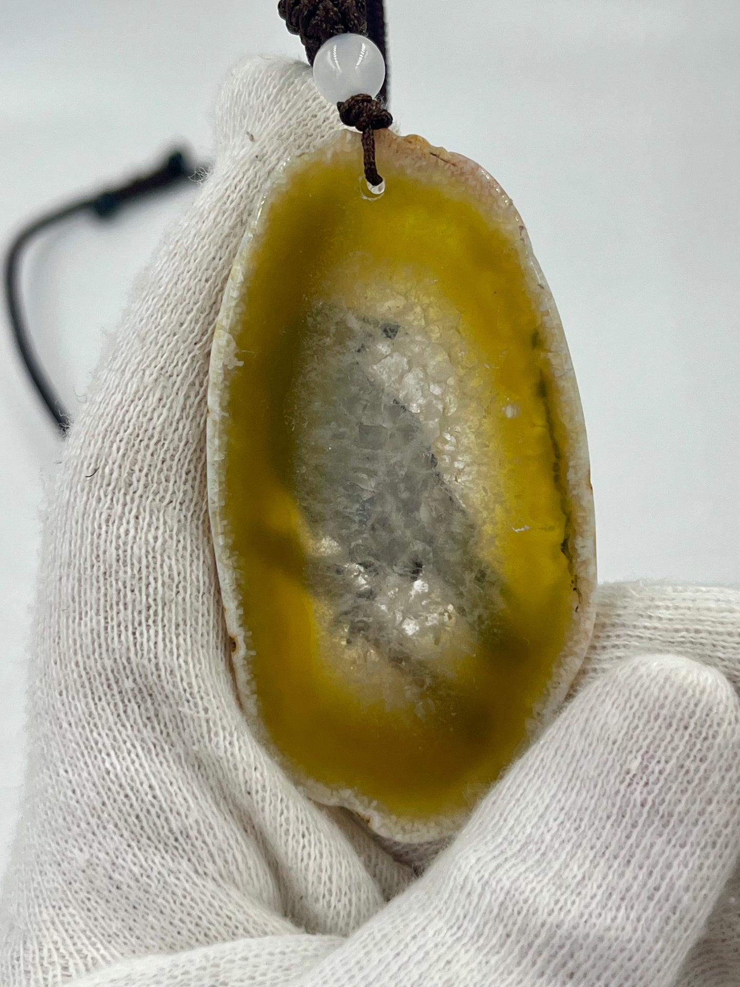 Einzigartige Anhänger /Die Krähe/Achat/Hand bemalt Juwelen und tragbare Kunst /Natur Schmuck