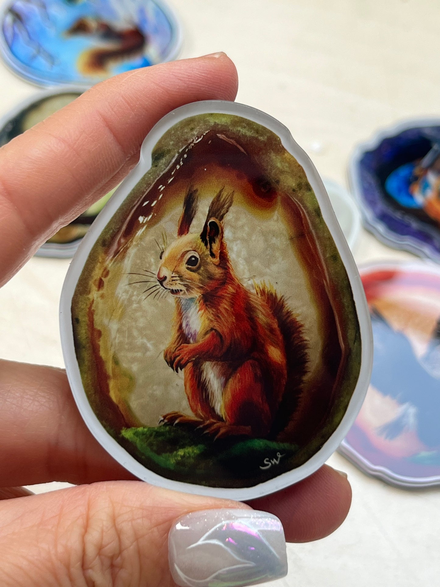 Kühlschrankmagnete, Das Eichhörnchen,Kühlschrankdekoration, Kunstdruck