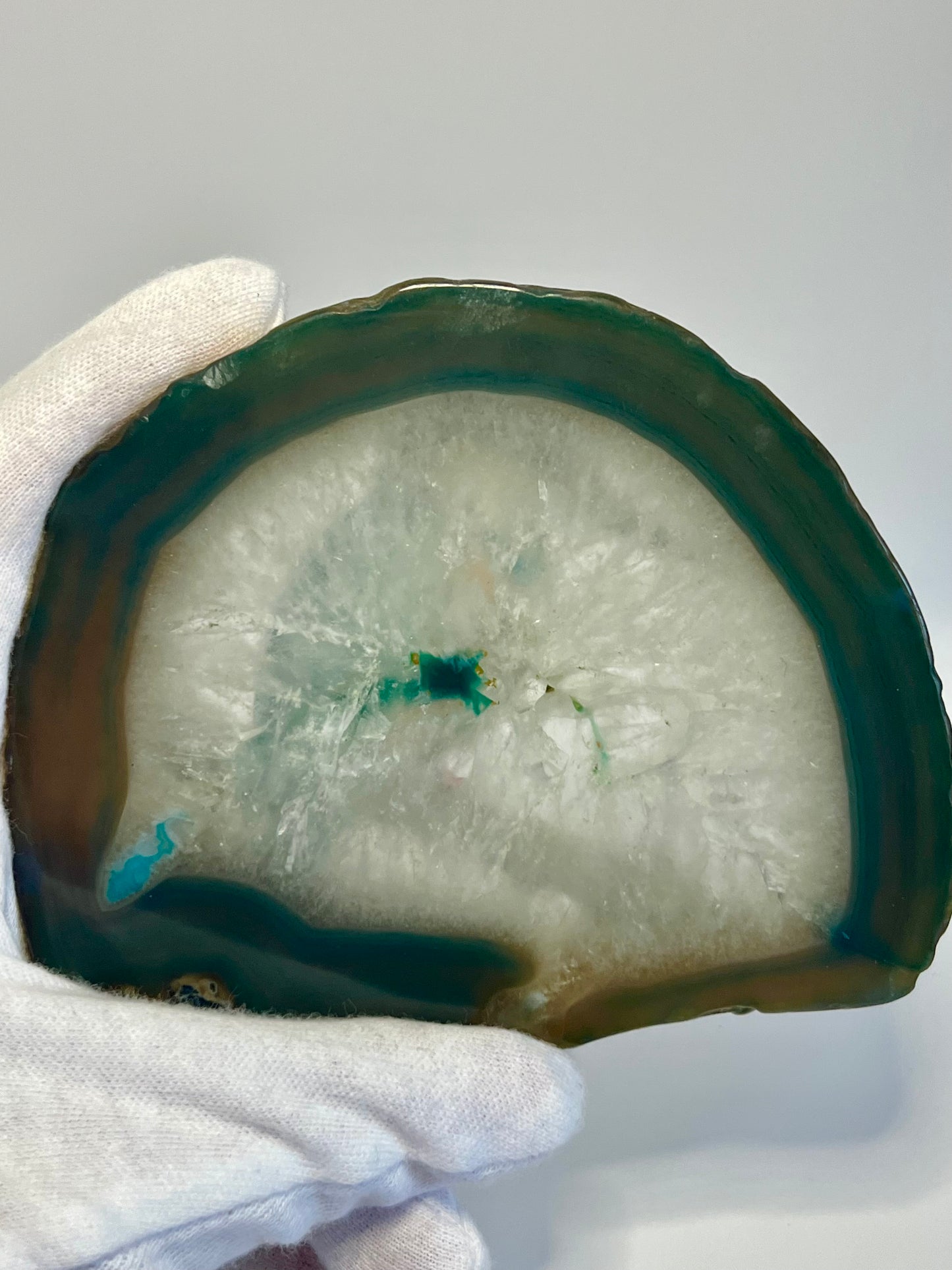 Einzigartige handbemalte Achatscheibe /der Eisvogel/ink.Metallständer