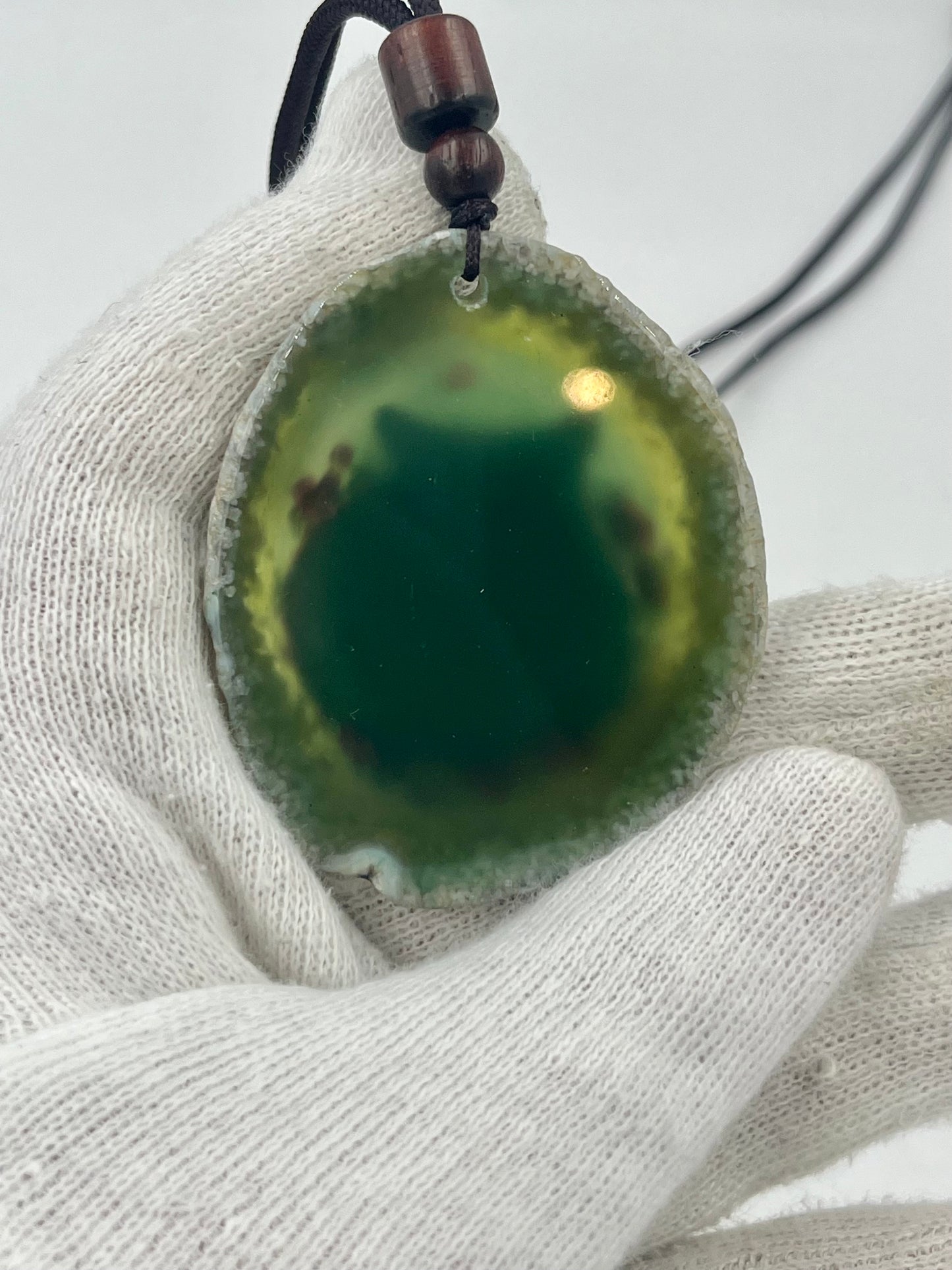 Einzigartige Anhänger /Der Fuchs/Achat/Hand bemalt Juwelen und tragbare Kunst /Natur Schmuck