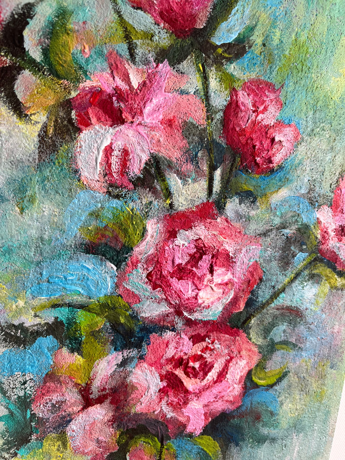 Original acrylic painting, Rosen ,Acryl auf Leinwand, Wandkunst,Handgefertigt