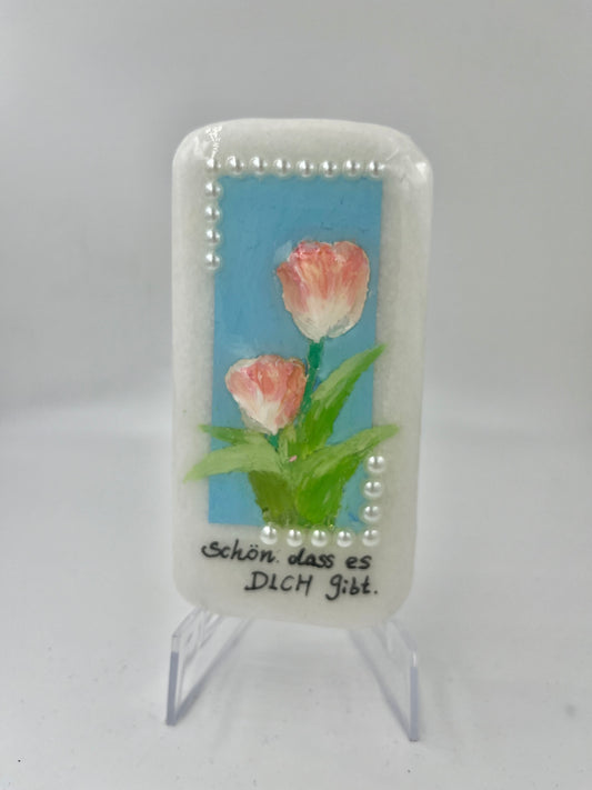 Einzigartig handbemalte Stein/die Tuple/ mit Resin lackiert