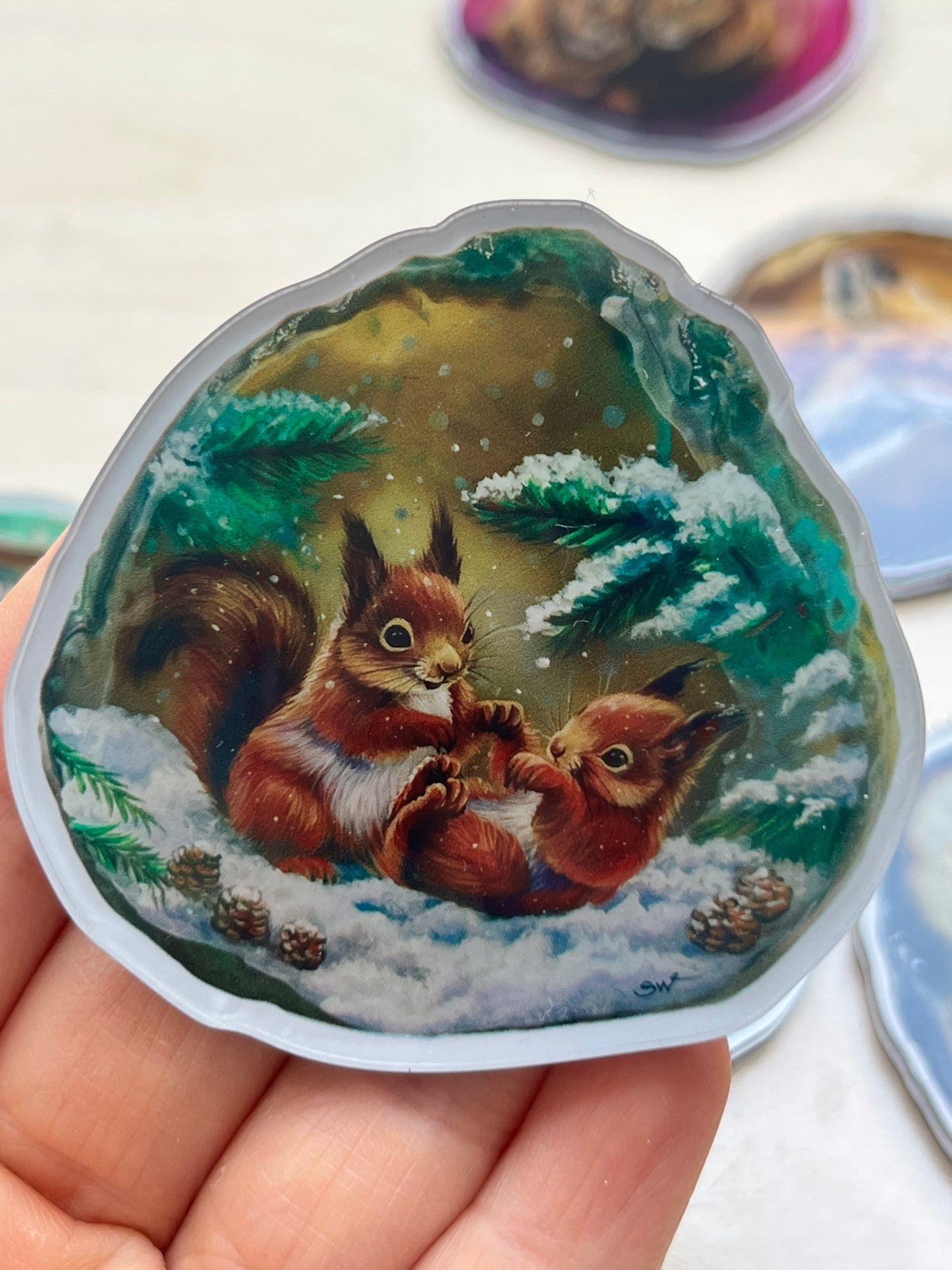 Kühlschrankmagnete, Das Eichhörnchen,Kühlschrankdekoration, Kunstdruck