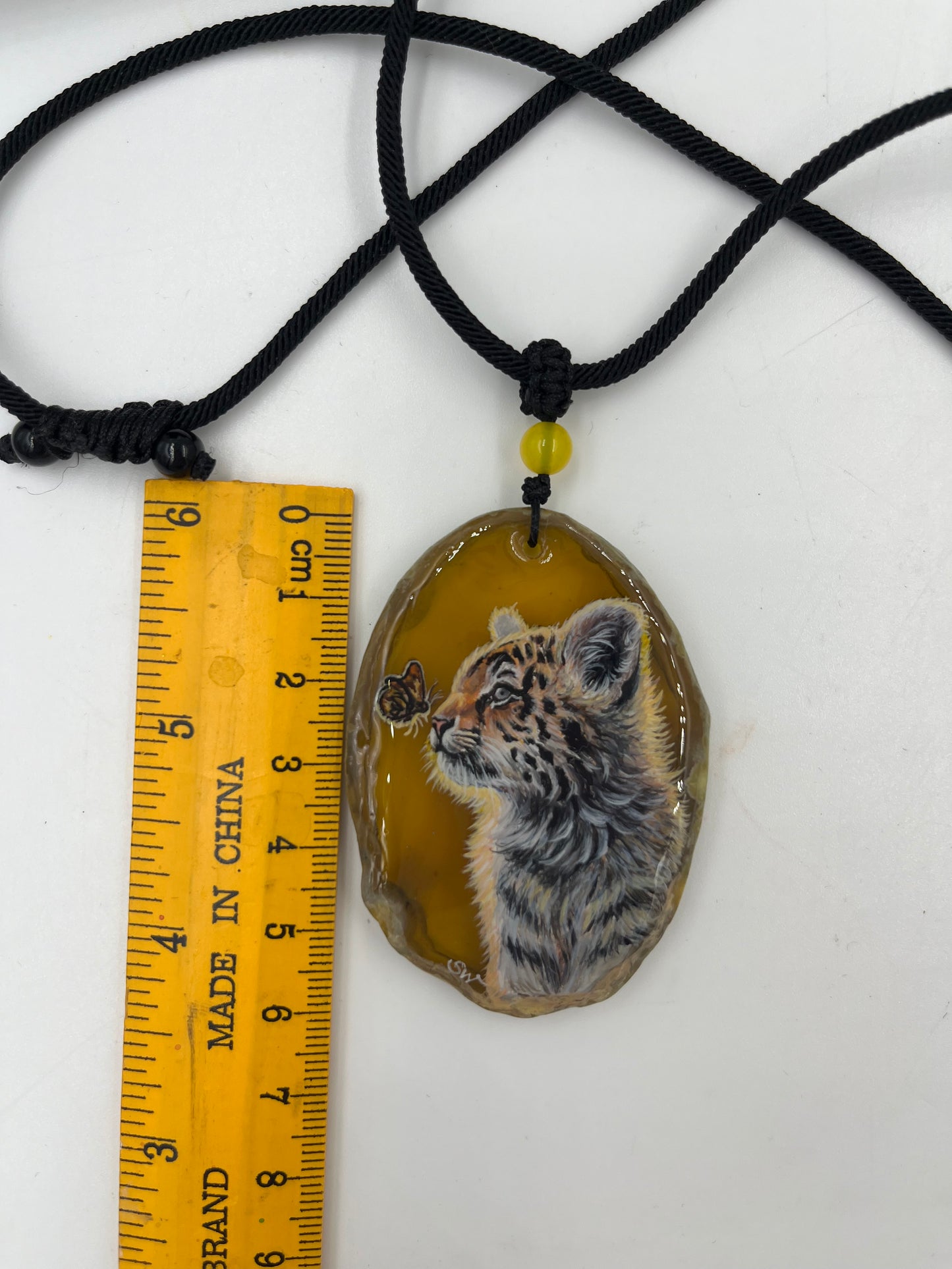 Einzigartige Anhänger /Einzigartige Anhänger /Das Tigeebaby /Achat/Hand bemalt Juwelen und tragbare Kunst /Natur Schmuck /Achat/Hand bemalt Juwelen und tragbare Kunst /Natur Schmuck