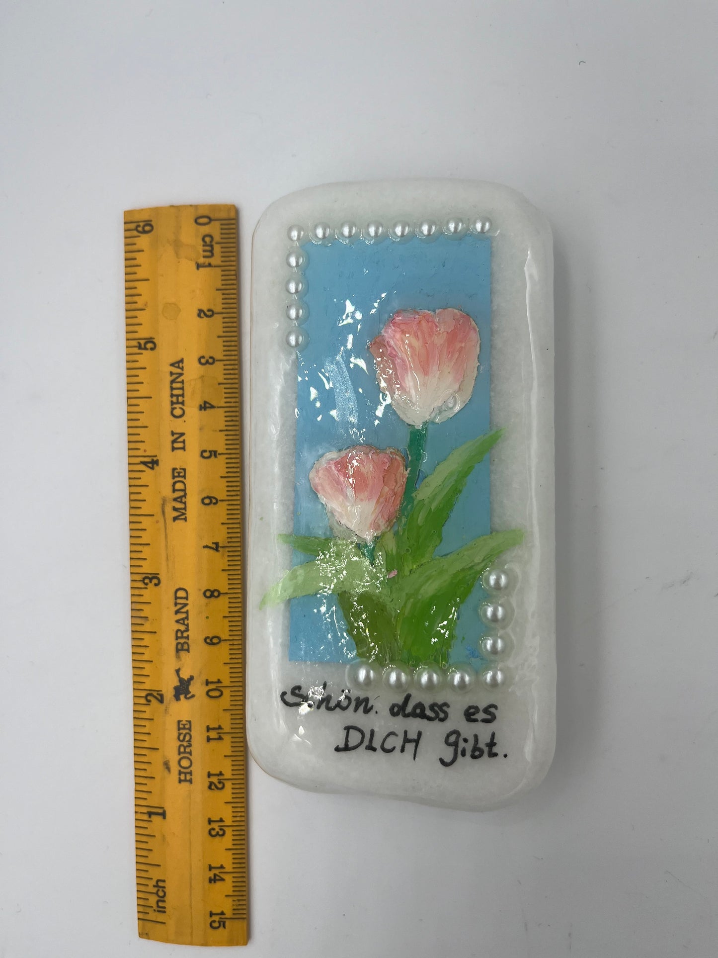 Einzigartig handbemalte Stein/die Tuple/ mit Resin lackiert