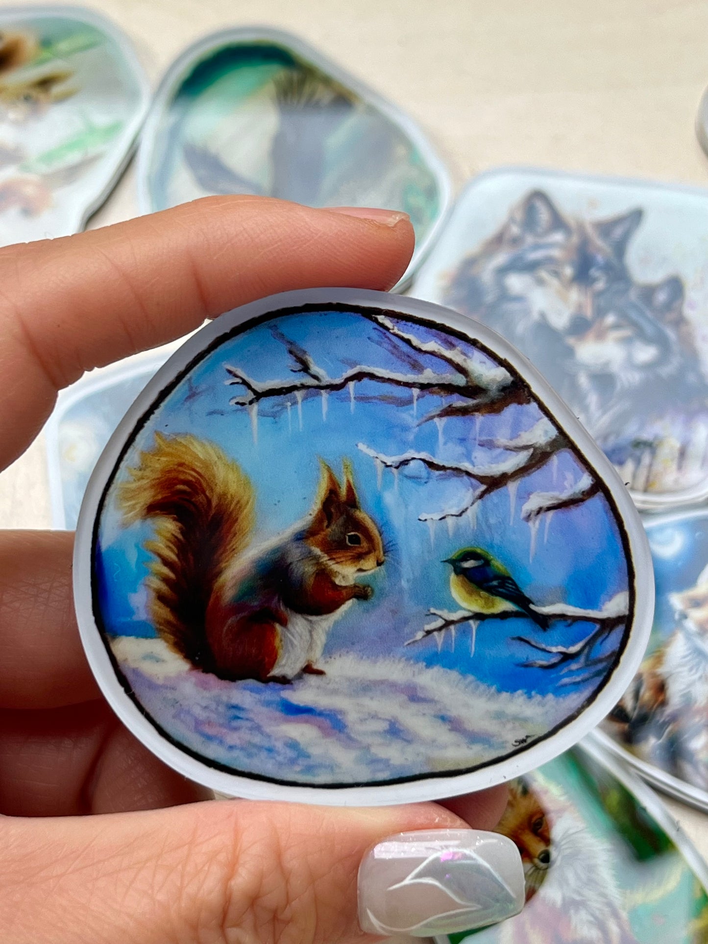 Kühlschrankmagnete, Das Eichhörnchen,Kühlschrankdekoration, Kunstdruck