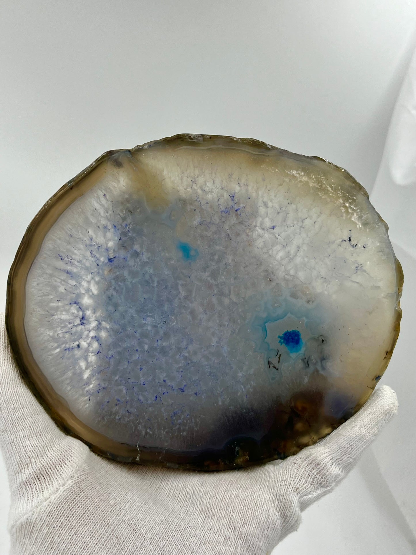 Einzigartige bemalt Achatscheibe/ Tiger Mama und Kind /Hand bemalt /Deko/Tierpotrait/ink.Metallständer