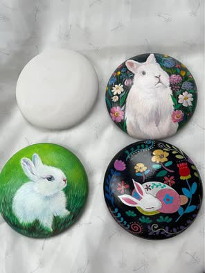 Stein Rohling 11,5 cm aus hochwertigem schweren Gips, Mandala Steine bemalen