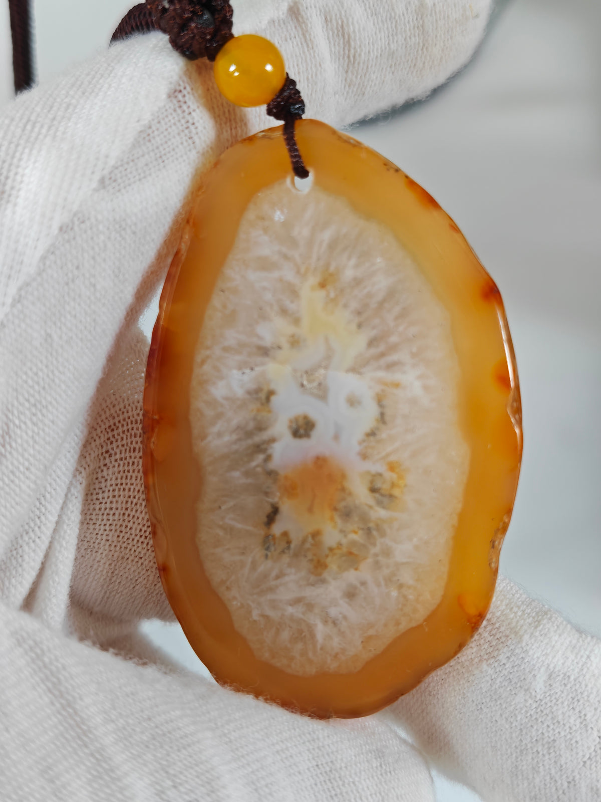 Einzigartige Anhänger /das Rotkehlchen/Achat/Hand bemalt Juwelen und tragbare Kunst /Natur Schmuck