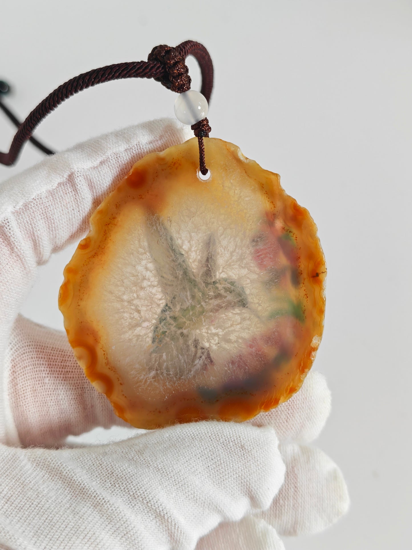 Einzigartige Anhänger /Der Kolibri/Achat/Hand bemalt Juwelen und tragbare Kunst /Natur Schmuck