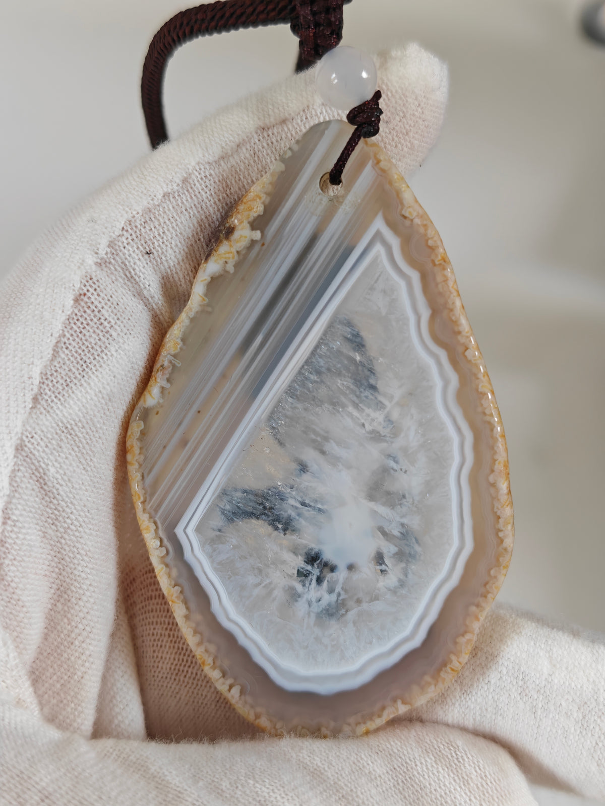 Einzigartige Anhänger der schwarze Rabe/Achat/Hand bemalt Juwelen und tragbare Kunst /Natur Schmuck