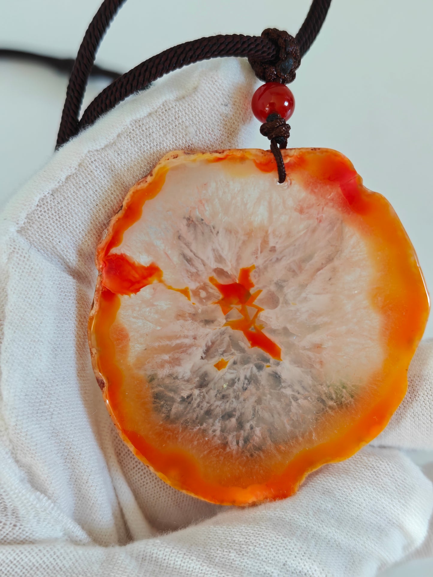 Einzigartige Anhänger /der Fuchs/Achat/Hand bemalt Juwelen und tragbare Kunst /Natur Schmuck